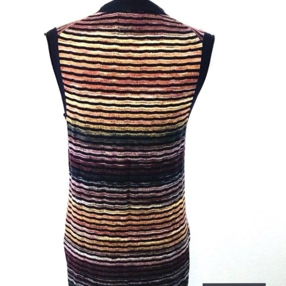 NWT ZARA KNIT COLLECTION Women M Striped Knit Mini Dress Tunic Cover-up Boho TOP - Picture 5 of 12